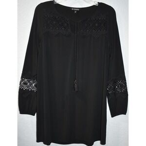 EXPRESS Swim‎ Cover Up Women's Black Cotton Classic Neutral Pool Beach Coastal